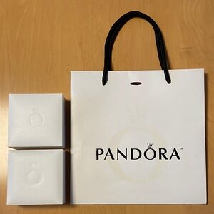 Pandora White Gift Boxes with Branded Bag